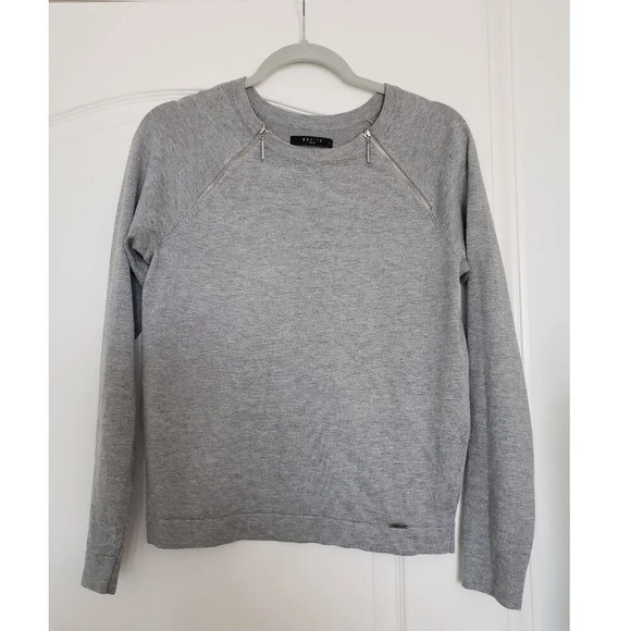 Mohito Gray Zipper Neck Sweater  Funky Off shoulder - Picture 10 of 11